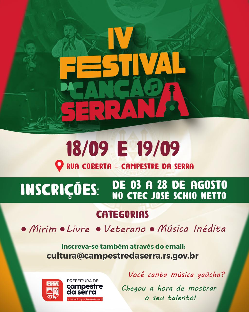 IV Festival da Canção Serrana em Campestre da Serra